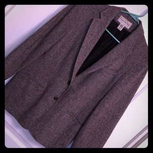 Two button brown tweed blazer